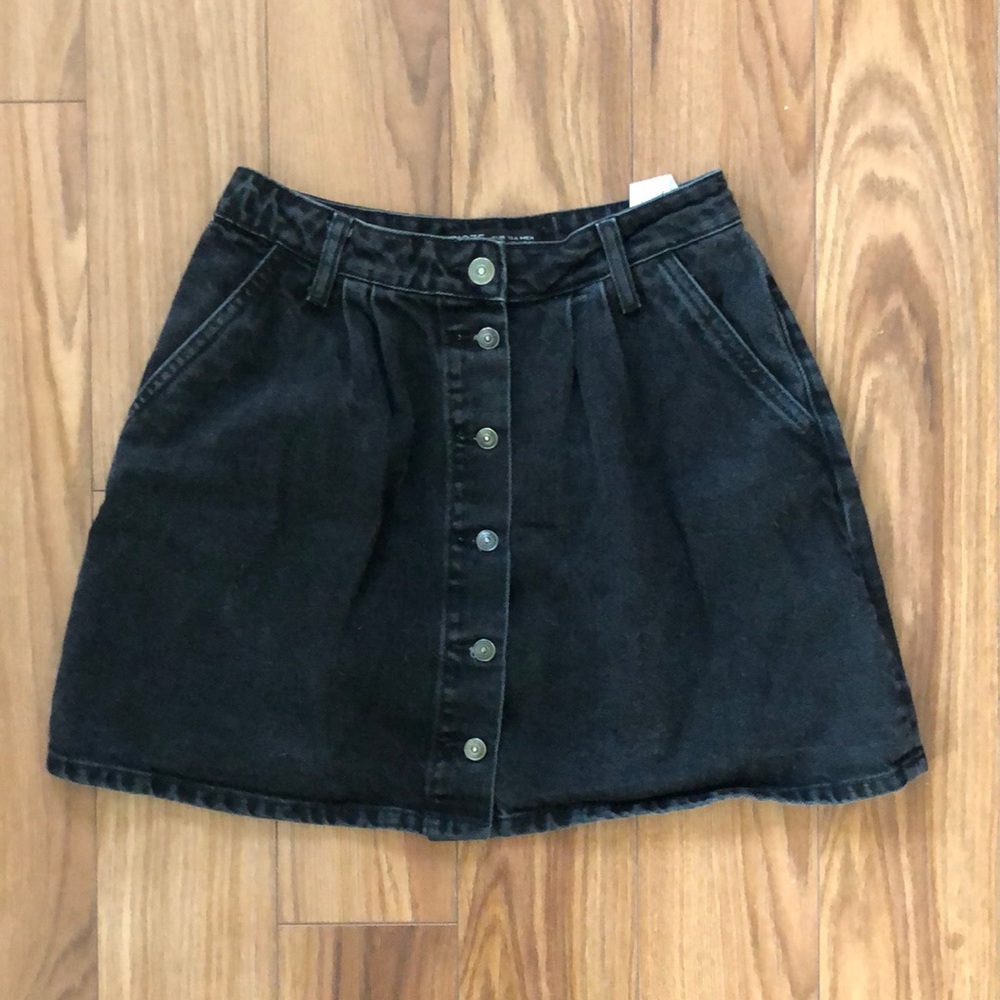 Zara black denim skirt